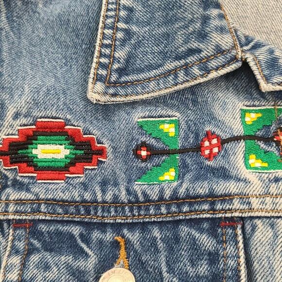 Baccini Blue Denim Vest with Embroidered Details - Picture 4 of 12